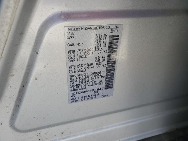 2015 NISSAN PATHFINDER - 5N1AR2MN0FC608647