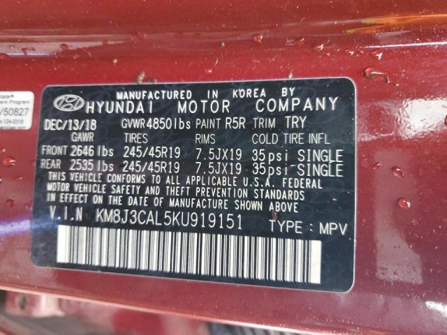 2019 HYUNDAI TUCSON LIM - KM8J3CAL5KU919151