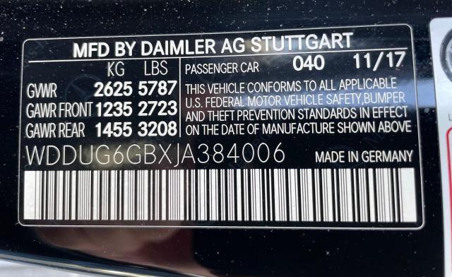 2018 MERCEDES-BENZ S 450 WDDUG6GBXJA384006