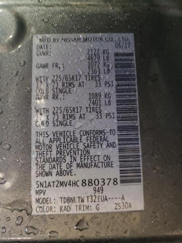 2017 NISSAN ROGUE SV - 5N1AT2MV4HC880378