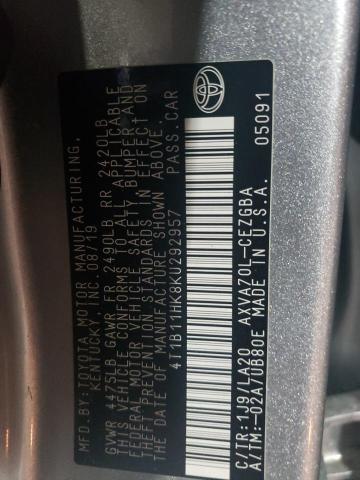 2019 TOYOTA CAMRY L - 4T1B11HK8KU292957