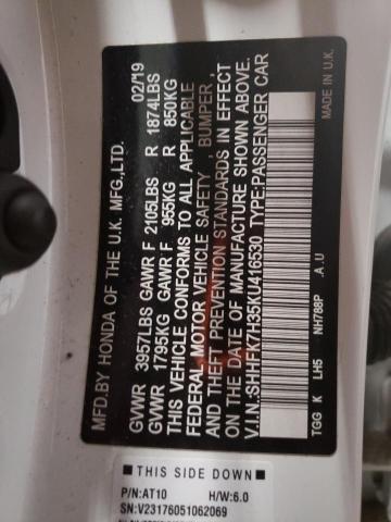 2019 HONDA CIVIC LX - SHHFK7H35KU416530