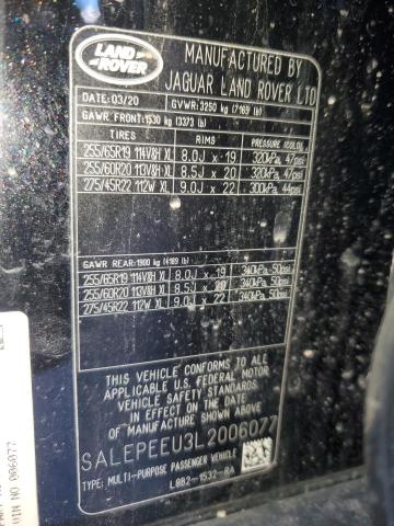 2020 LAND ROVER DEFENDER 1 SALEPEEU3L2006077
