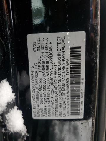 2022 HONDA PILOT TRAI 5FNYF6H83NB065609