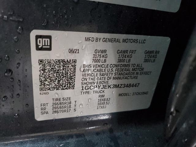 2021 CHEVROLET 1500 1GCPYJEK3MZ348447