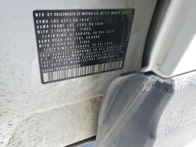 2022 VOLKSWAGEN TAOS SE 3VVRX7B28NM033635