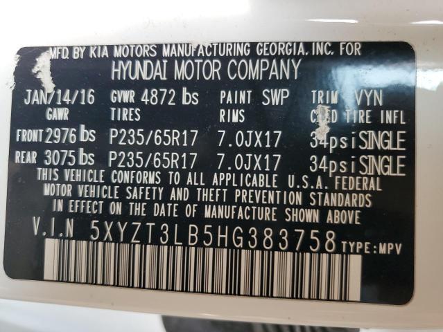 2017 HYUNDAI SANTA FE S - 5XYZT3LB5HG383758