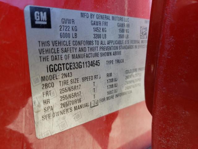 2016 CHEVROLET COLORADO L - 1GCGTCE33G1134645