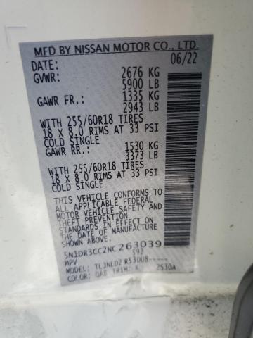 2022 NISSAN PATHFINDER 5N1DR3CC2NC263039