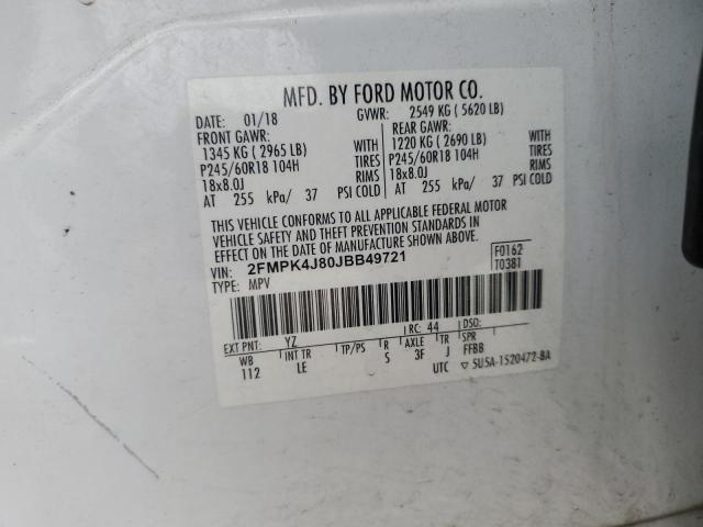 2018 FORD EDGE SEL - 2FMPK4J80JBB49721