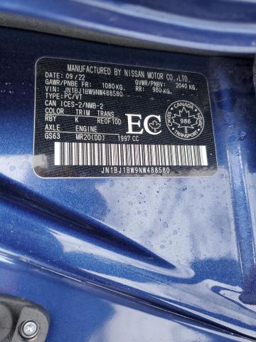 2022 NISSAN QASHQAI JN1BJ1BW9NW488580