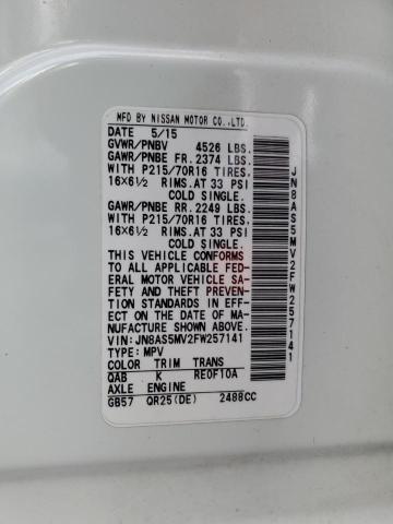 2015 NISSAN ROGUE SELE JN8AS5MV2FW257141