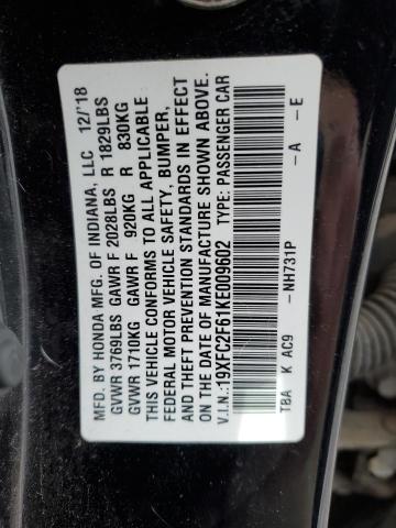 2019 HONDA CIVIC LX - 19XFC2F61KE009602