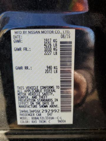 2016 NISSAN ALTIMA 2.5 - 1N4AL3AP1GC292992