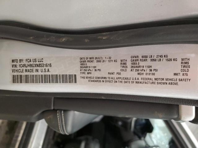 2022 JEEP GRAND CHER - 1C4RJHBGXN8531616