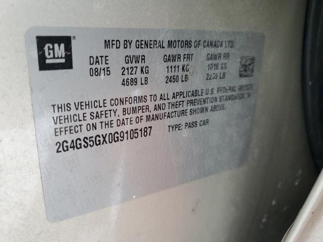 2016 BUICK REGAL PREM 2G4GS5GX0G9105187