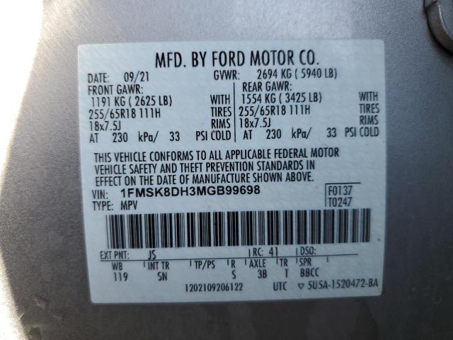 2021 FORD EXPLORER X - 1FMSK8DH3MGB99698
