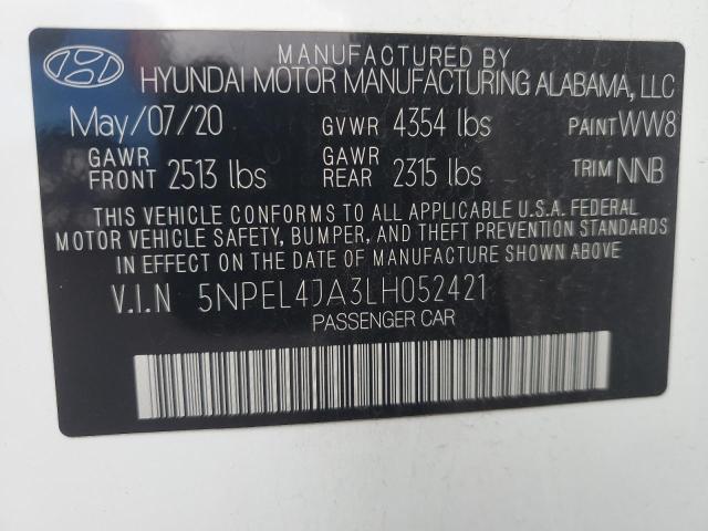 2020 HYUNDAI SONATA SEL - 5NPEL4JA3LH052421