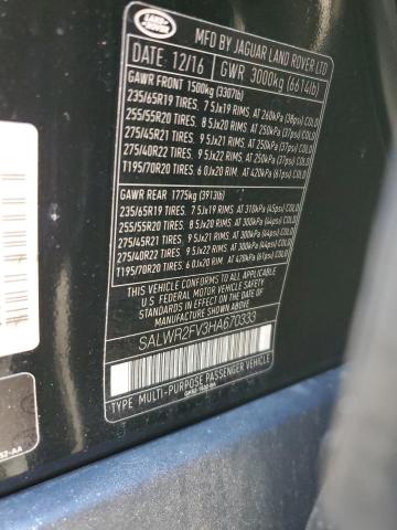 2017 LAND ROVER RANGE ROVE - SALWR2FV3HA670333