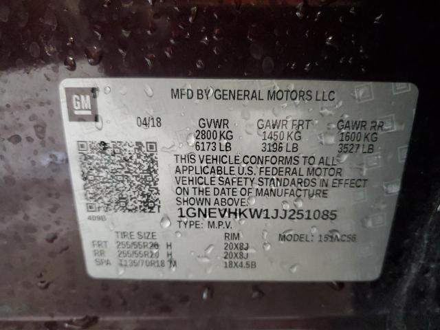 1GNEVHKW1JJ251085 2018 CHEVROLET TRAVERSE