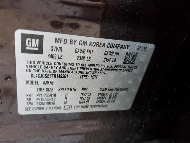 2015 BUICK ENCORE - KL4CJGSB6FB149361