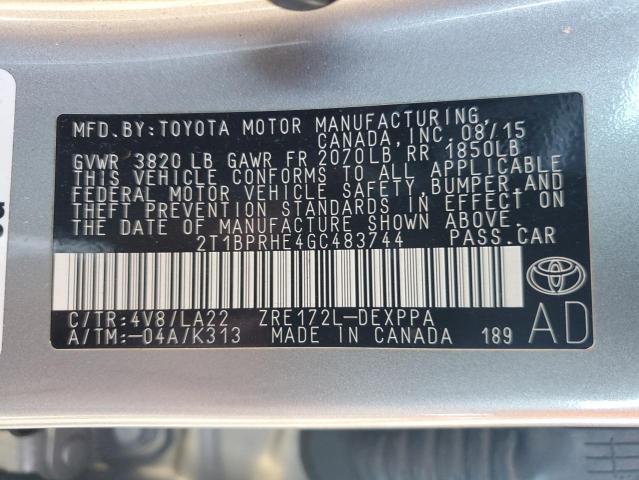 2016 TOYOTA COROLLA EC - 2T1BPRHE4GC483744