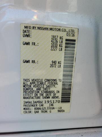 2016 NISSAN ALTIMA 2.5 - 1N4AL3AP0GC195170