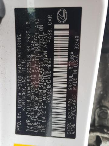 2019 LEXUS ES 350 - 58ABZ1B12KU011690