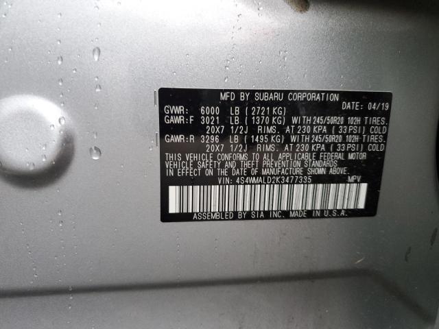 2019 SUBARU ASCENT LIM - 4S4WMALD2K3477335