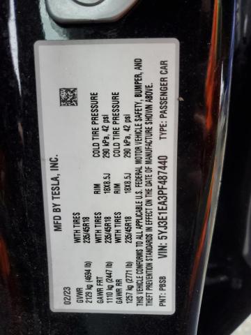 2023 TESLA MODEL 3 - 5YJ3E1EA3PF487440