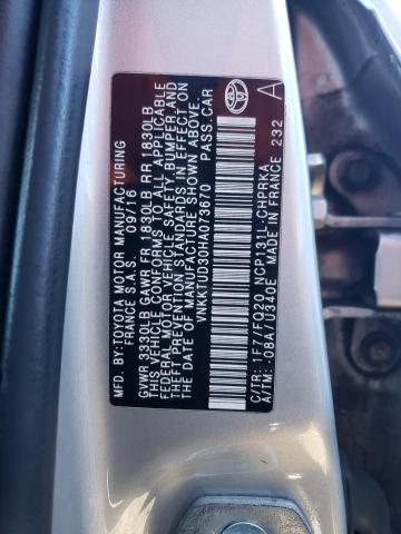 2017 TOYOTA YARIS L - VNKKTUD30HA073670