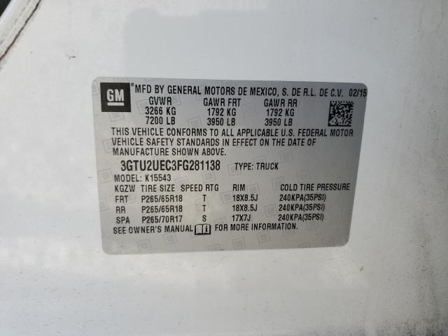 2015 GMC SIERRA K15 - 3GTU2UEC3FG281138