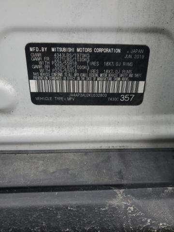 2019 MITSUBISHI OUTLANDER - JA4AP3AU2KU032800