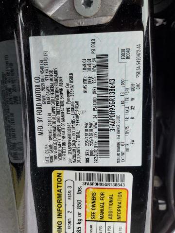 2016 FORD FUSION SE 3FA6P0H95GR138643