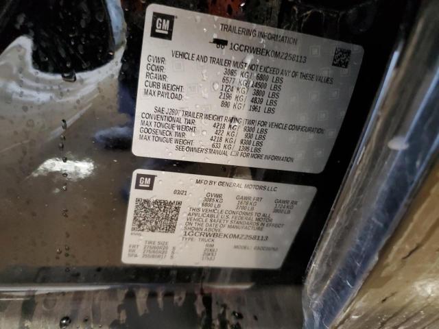 2021 CHEVROLET 1500 1GCRWBEK0MZ258113