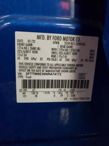 2022 FORD MAVERICK X - 3FTTW8E36NRA74172