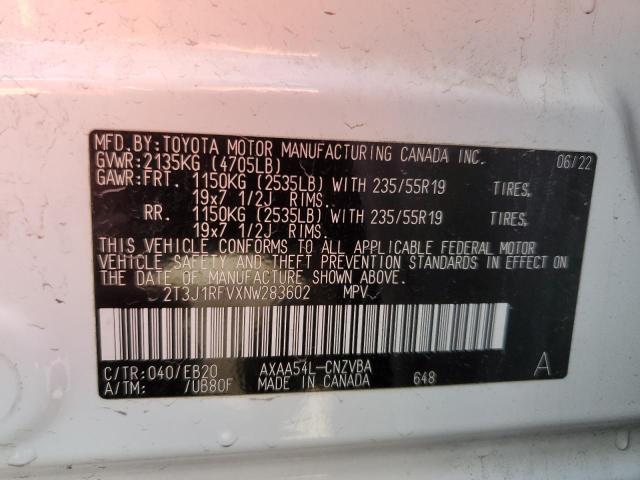 2022 TOYOTA RAV4 ADVEN - 2T3J1RFVXNW283602