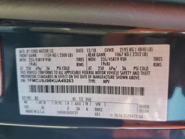 2019 FORD ESCAPE TIT - 1FMCU9J98KUA49263