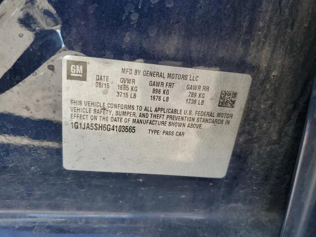 2016 CHEVROLET SONIC 1G1JA5SH6G4103565