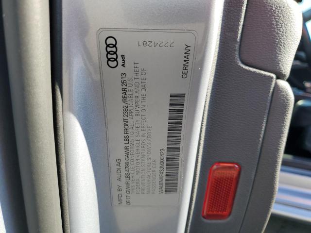 2018 AUDI A4 PREMIUM WAUENAF43JN000423
