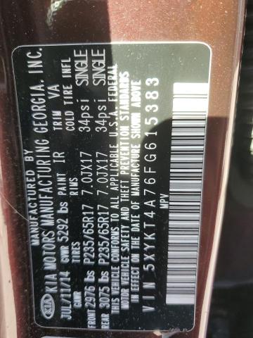 2015 KIA SORENTO LX - 5XYKT4A76FG615383