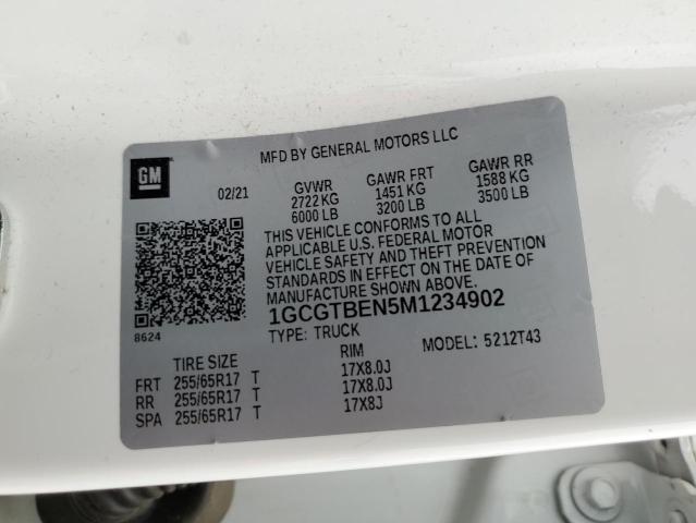 2021 CHEVROLET COLORADO - 1GCGTBEN5M1234902