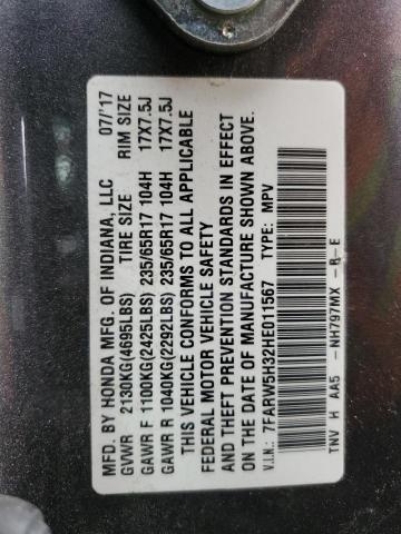 2017 HONDA CR-V LX 7FARW5H32HE011567