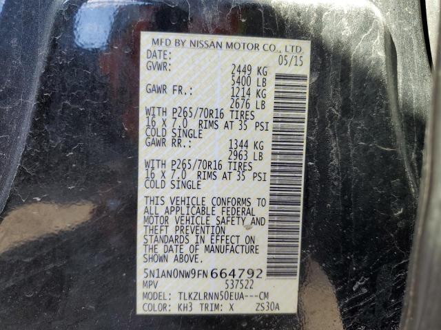 2015 NISSAN XTERRA X 5N1AN0NW9FN664792