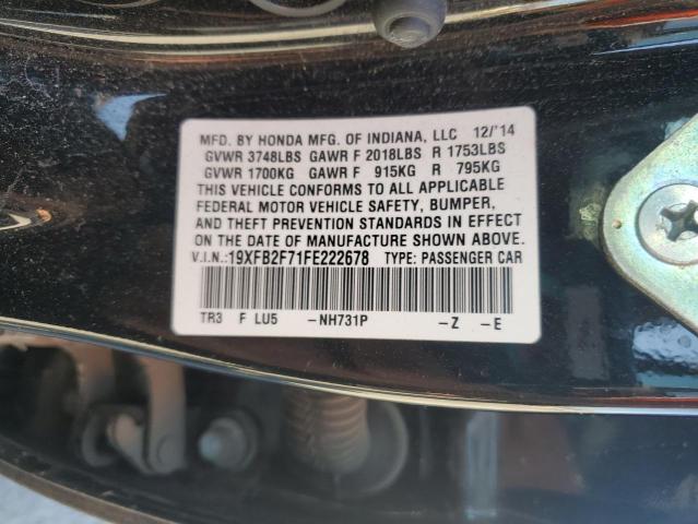 2015 HONDA CIVIC SE 19XFB2F71FE222678
