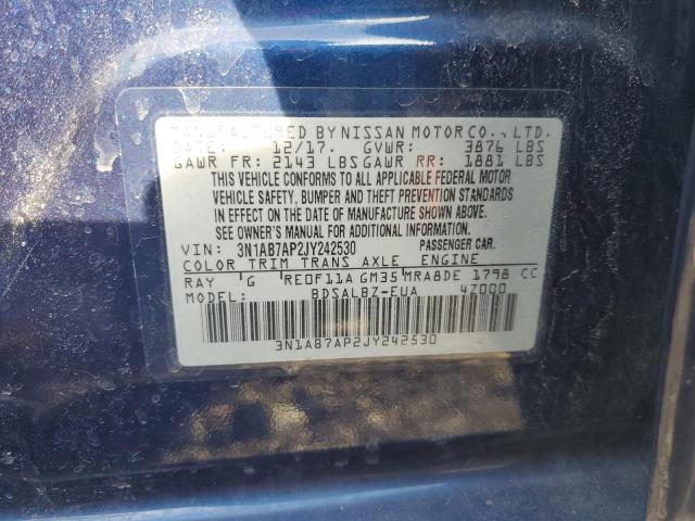 2018 NISSAN SENTRA S - 3N1AB7AP2JY242530
