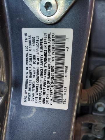 2016 HONDA CIVIC TOUR - 19XFC1F94GE201897