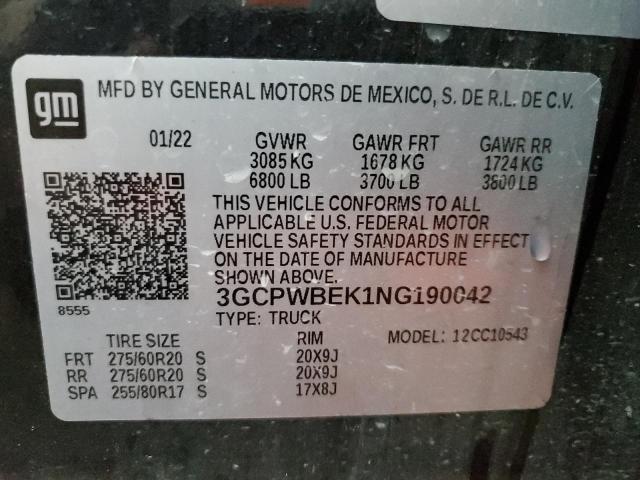 3GCPWBEK1NG190042 2022 CHEVROLET ALL Models