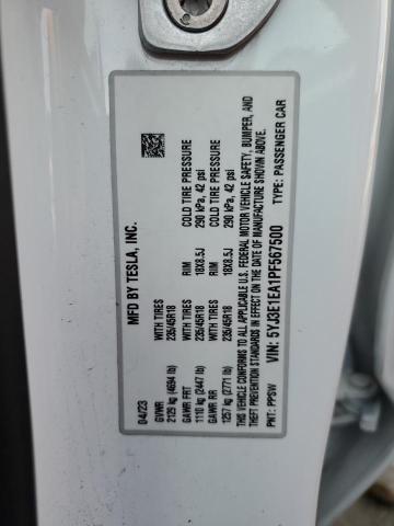 2023 TESLA MODEL 3 5YJ3E1EA1PF567500