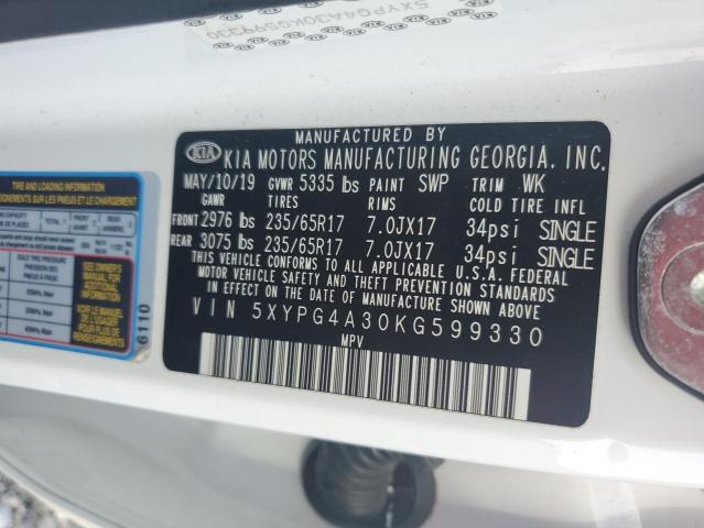 2019 KIA SORENTO L - 5XYPG4A30KG599330